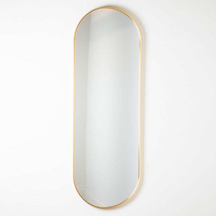 Modena Pill Shape Mirror Gold 40 x 120cm