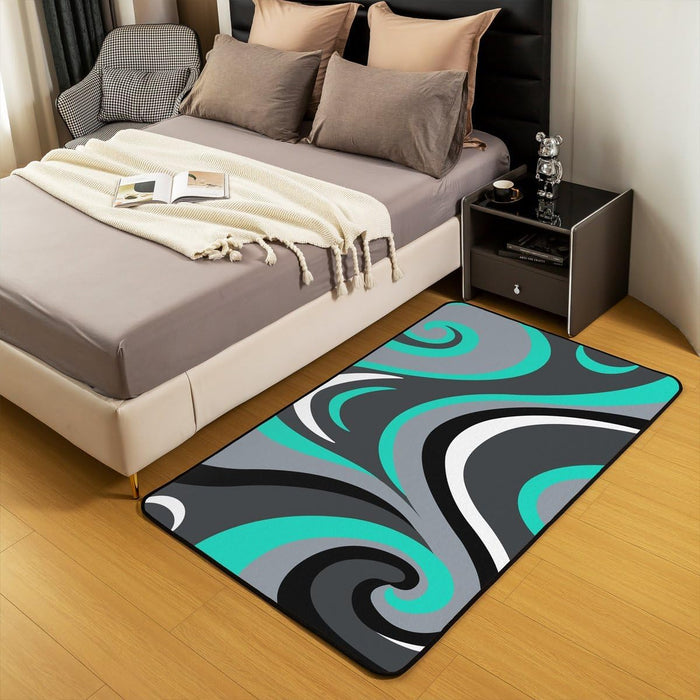 Modern Abstract Swirls Geometric Area Rug