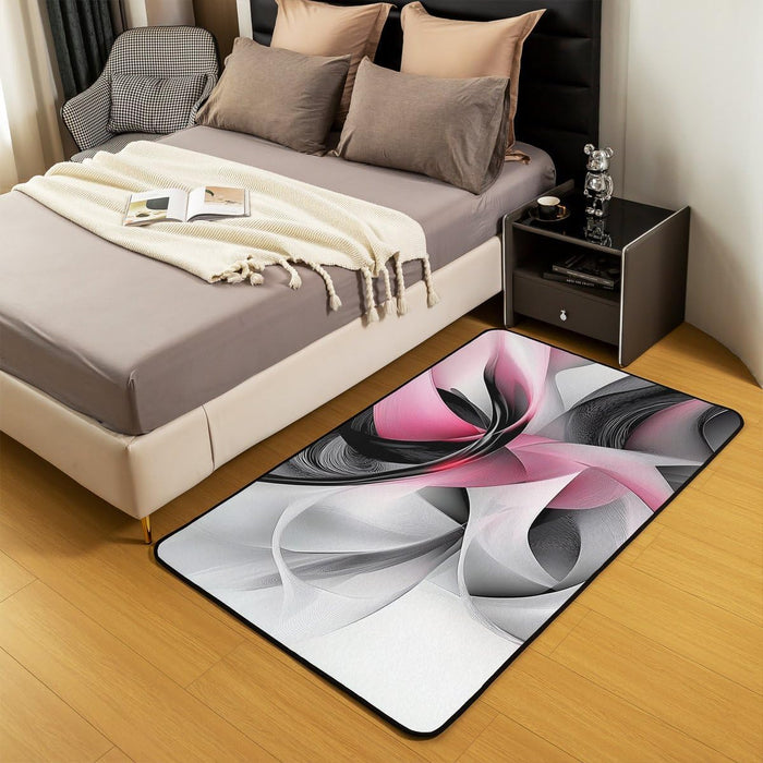 Modern Geometric Abstract Pink Area Rug