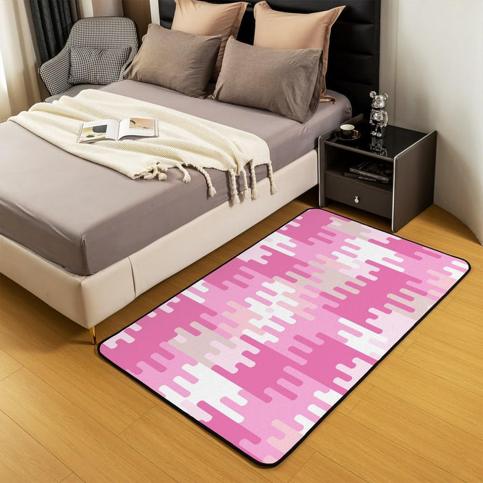 Modern Grey White Abstract Striped Area Rug
