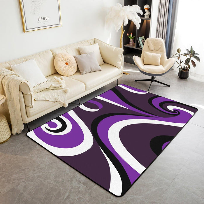 Modern Minimalist Abstract Swirls Area Rug