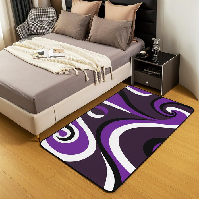 Modern Minimalist Abstract Swirls Area Rug