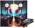 Moon Light Palm Trees  Cornhole Wraps