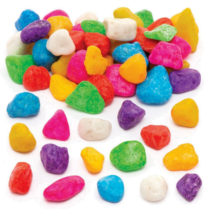 Different coloured stones.