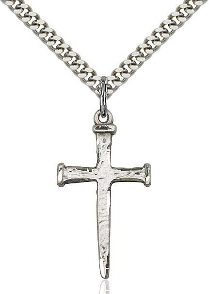 Nail Cross medal 00851, Sterling Silver