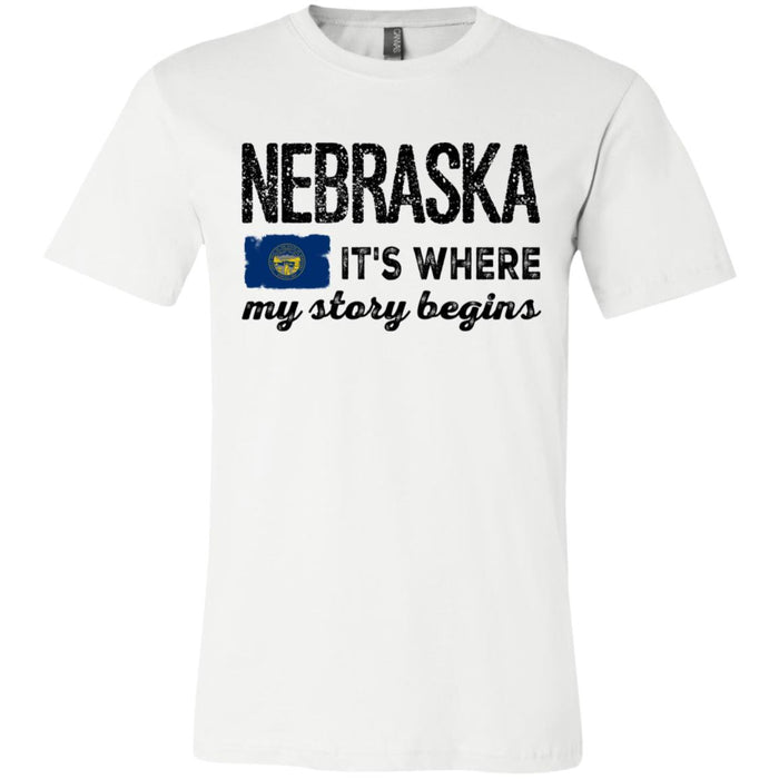 Nebraska It's Where My Story Begins T-Shirt - T-shirt Teezalo