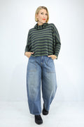Neirami B574ST Ring Collar Sweater in Forest
