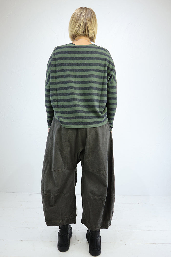Neirami T019ST V-Neck Cardigan in Forest