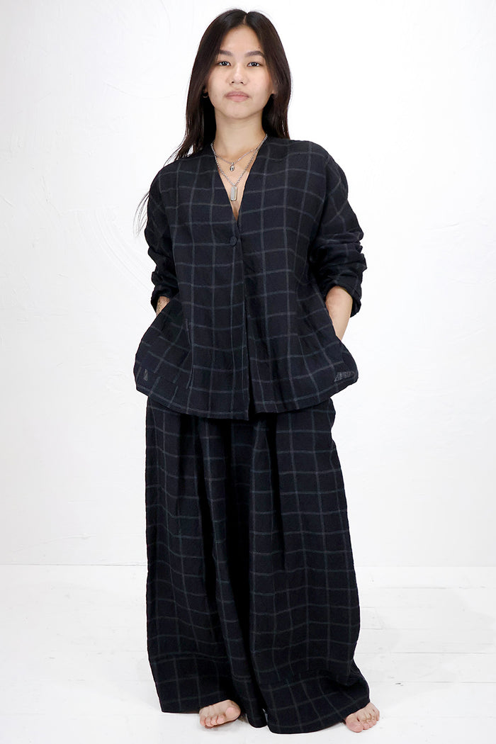 Neirami Wide Linen Trousers in 'Ardesia' P204LN
