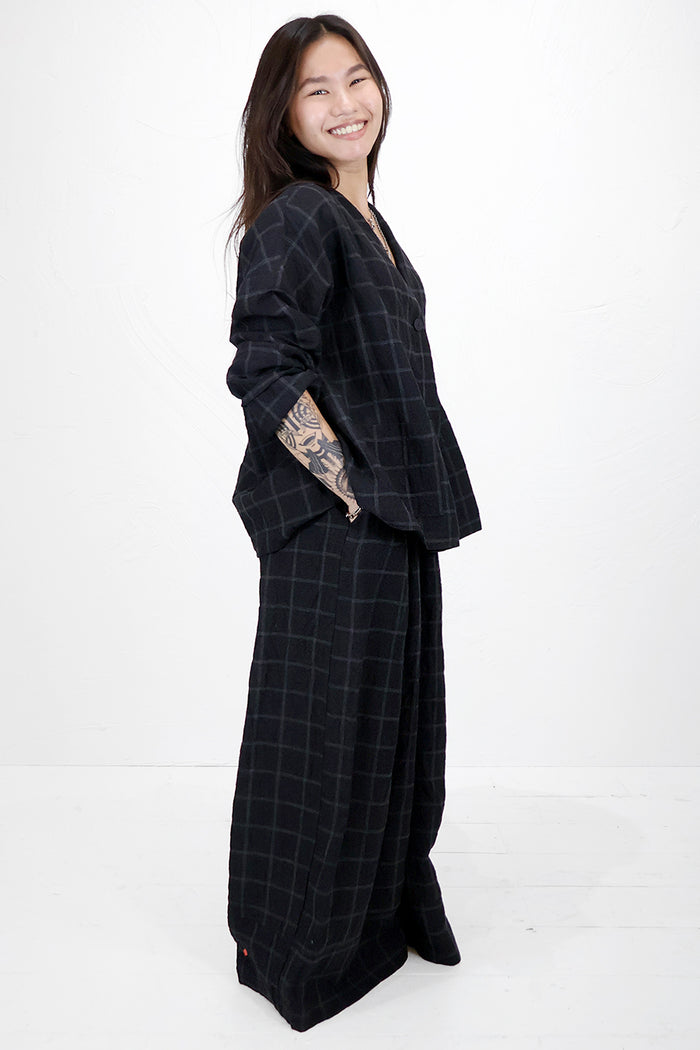 Neirami Wide Linen Trousers in 'Ardesia' P204LN