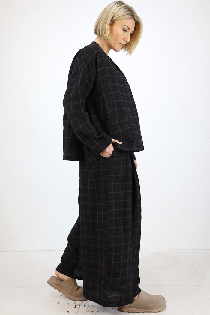 Neirami Wide Linen Trousers in 'Ardesia' P204LN