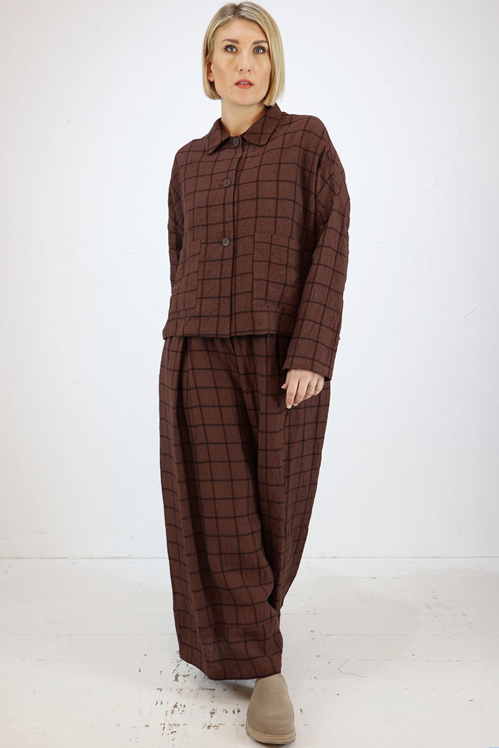 Neirami Wide Linen Trousers in 'Corteccia' P204LN