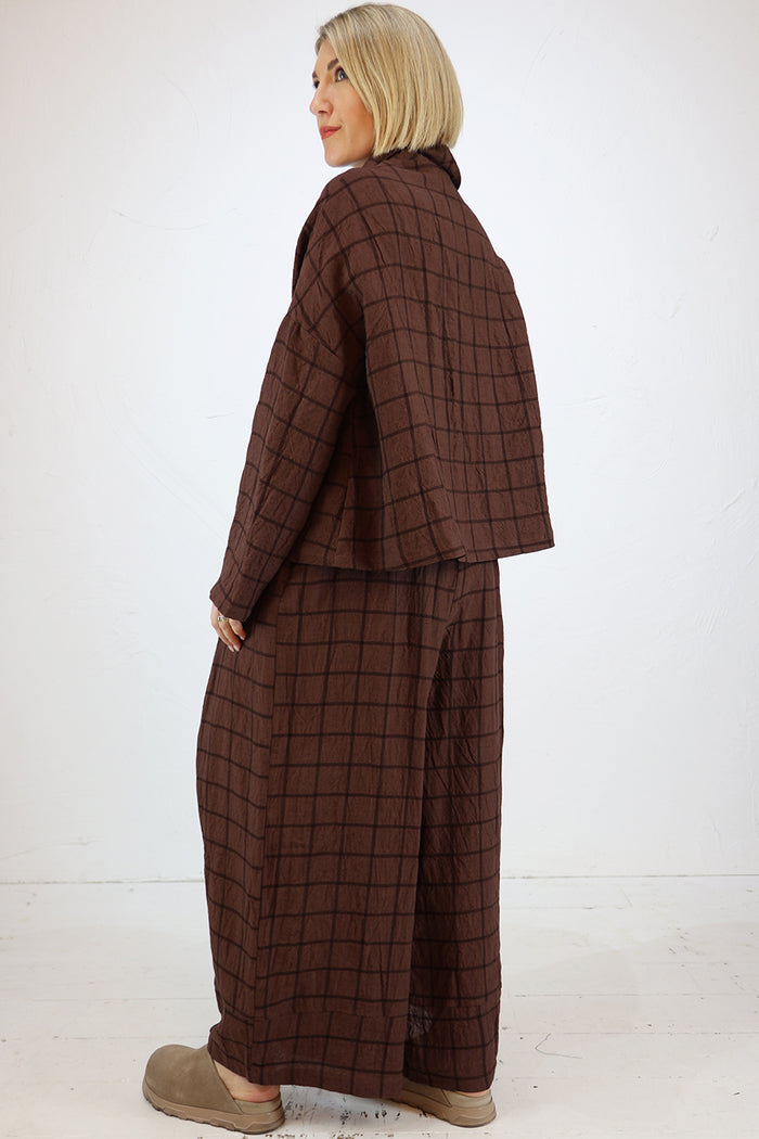Neirami Wide Linen Trousers in 'Corteccia' P204LN