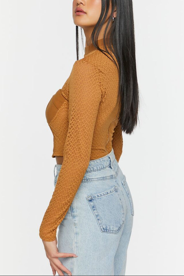 Netted Mesh Bustier Top