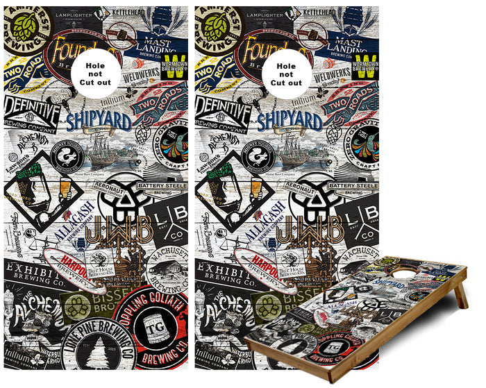 New England area Craft Brewery collage Cornhole Wraps