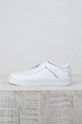Nina Atelier White Leather Lace-Up Pumps