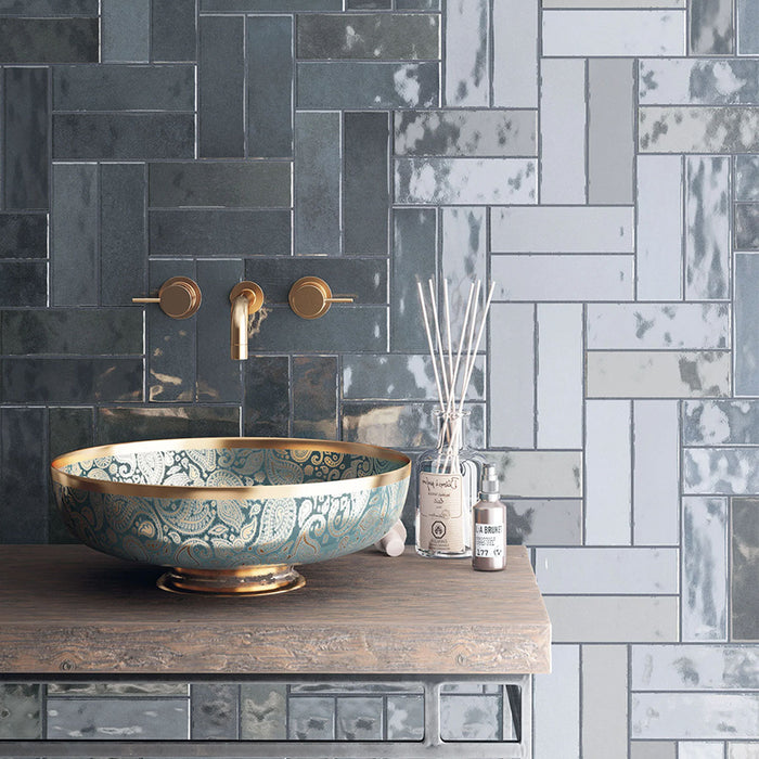 Nolita Marine 6.5 x 20cm Gloss Porcelain Wall Tile - 0.36sqm perbox