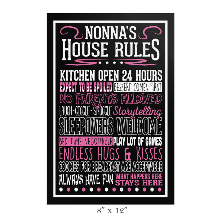 Nonna's House Rules Poster