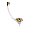 Nuie 90mm Basket Strainer with Round Overflow - Brushed Brass