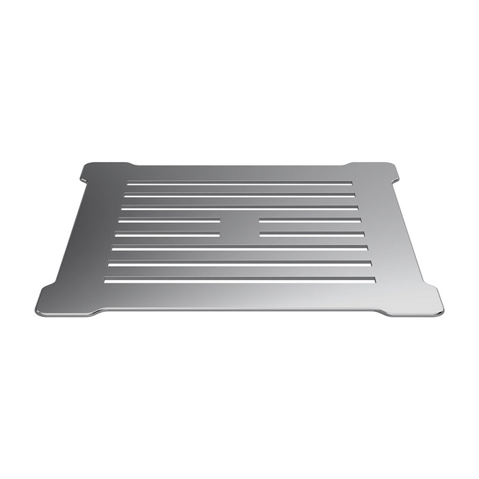 Nuie 90mm White Shower Trap including Metal Cover - Chrome