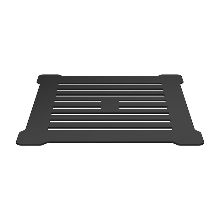 Nuie 90mm White Shower Trap including Metal Cover - Matt Black