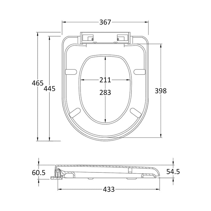 Nuie D Shaped Soft Close Toilet Seat