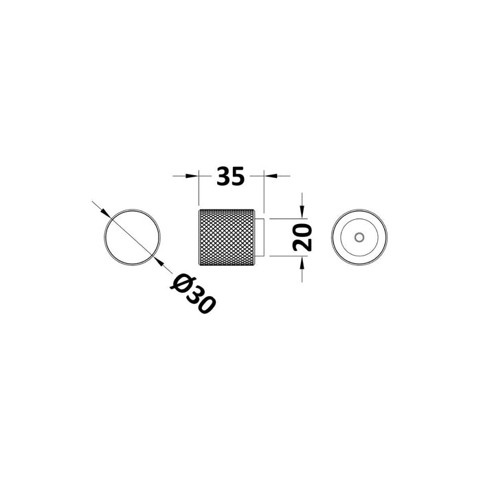 Nuie Indented Round Knob Handle - Chrome