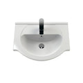 Nuie Mayford Round white ceramic vanity basin with a single tap hole, designed to fit compatible vanity units.