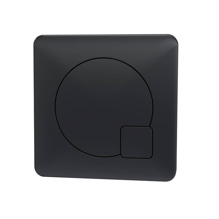 Nuie Square Dual Flush Black Push Button - Black