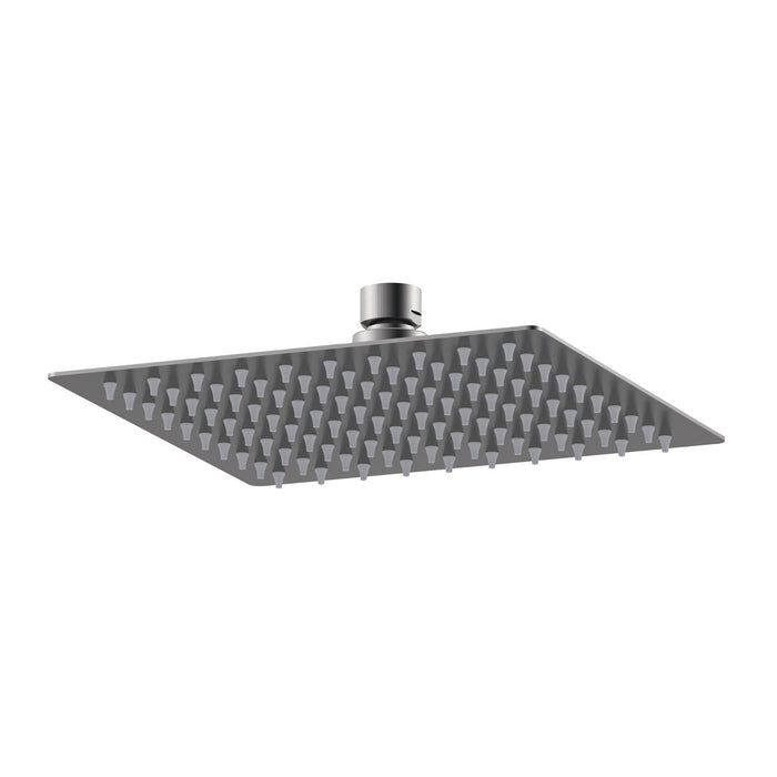 Nuie Square Fixed Head 200mm - Brushed Gun Metal