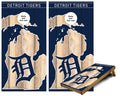 Old English D in Michigan Outline rustic Cornhole Wraps