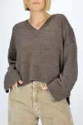 O'MER Wool Blend Knitted V-Neck Pullover - 2 Colours