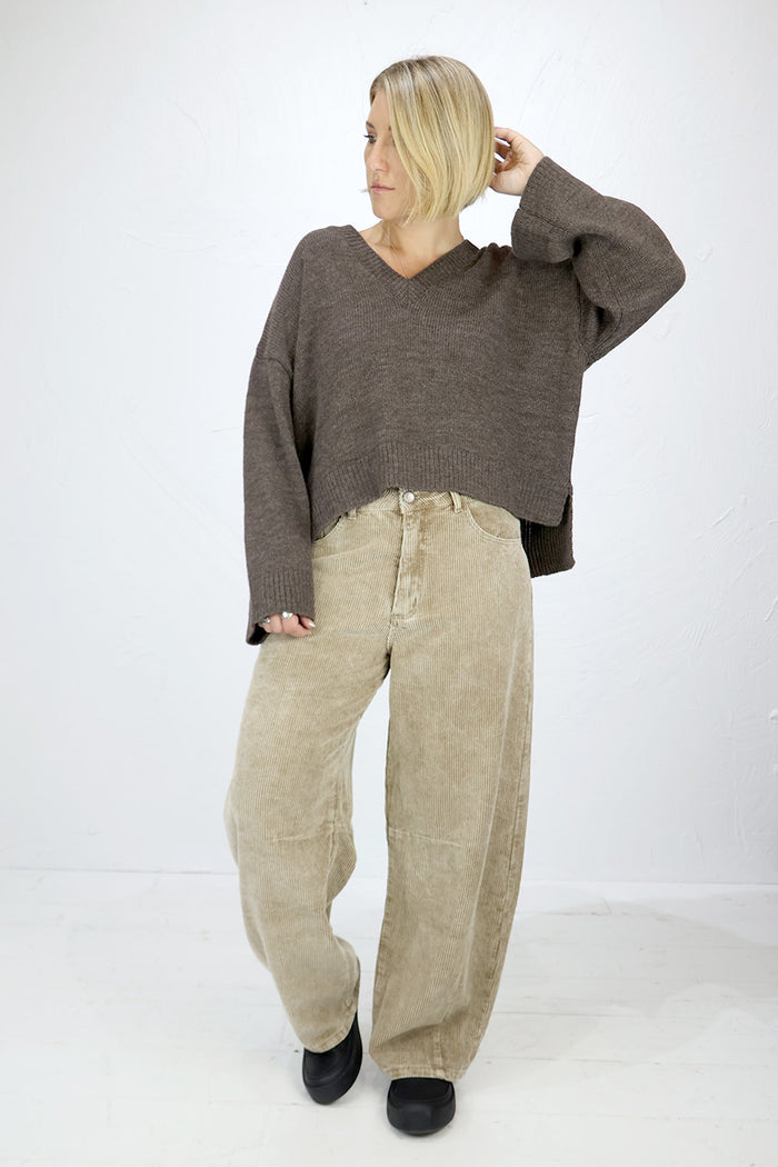O'MER Wool Blend Knitted V-Neck Pullover - 2 Colours