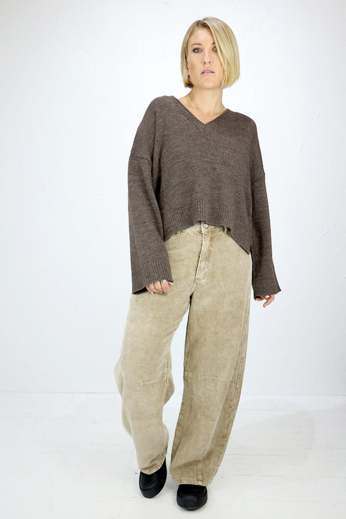 O'MER Wool Blend Knitted V-Neck Pullover - 2 Colours