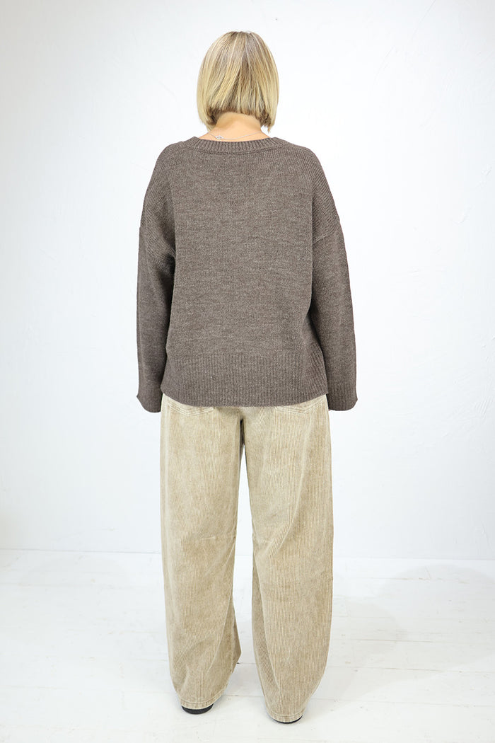 O'MER Wool Blend Knitted V-Neck Pullover - 2 Colours