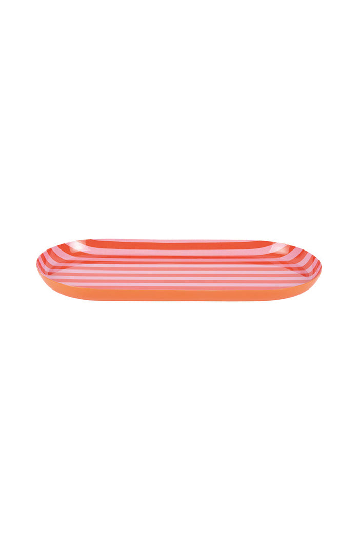 Orange + Pink Striped Summer Tray - Large