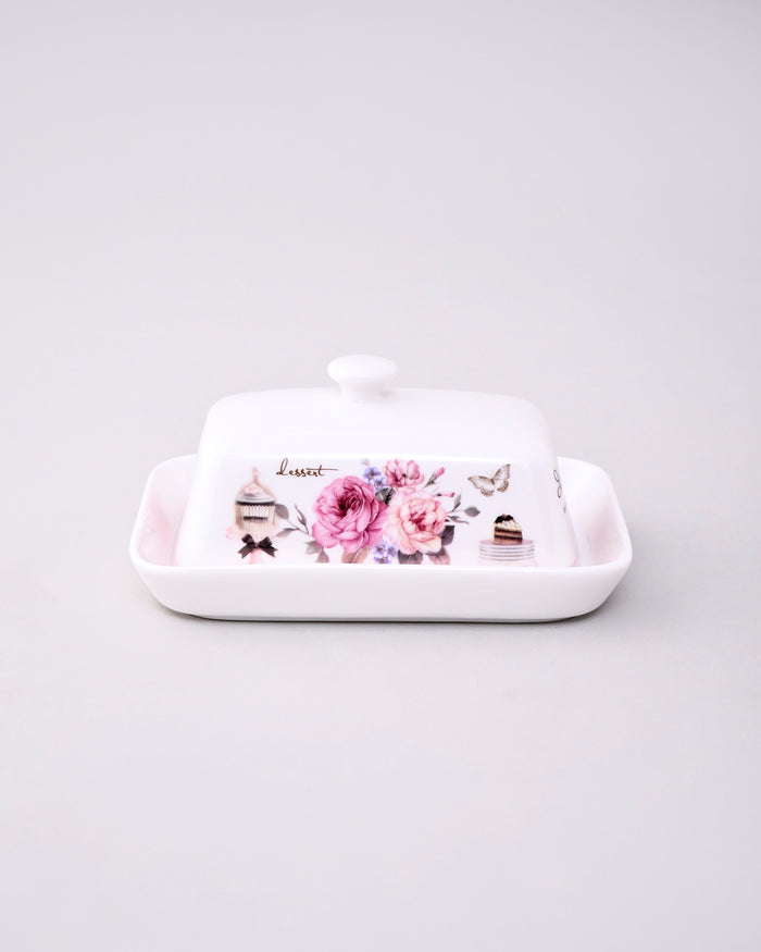 Parisian Rose Café Butter Dish