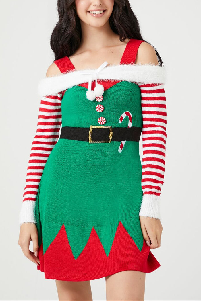Peppermint Elf Mini Dress