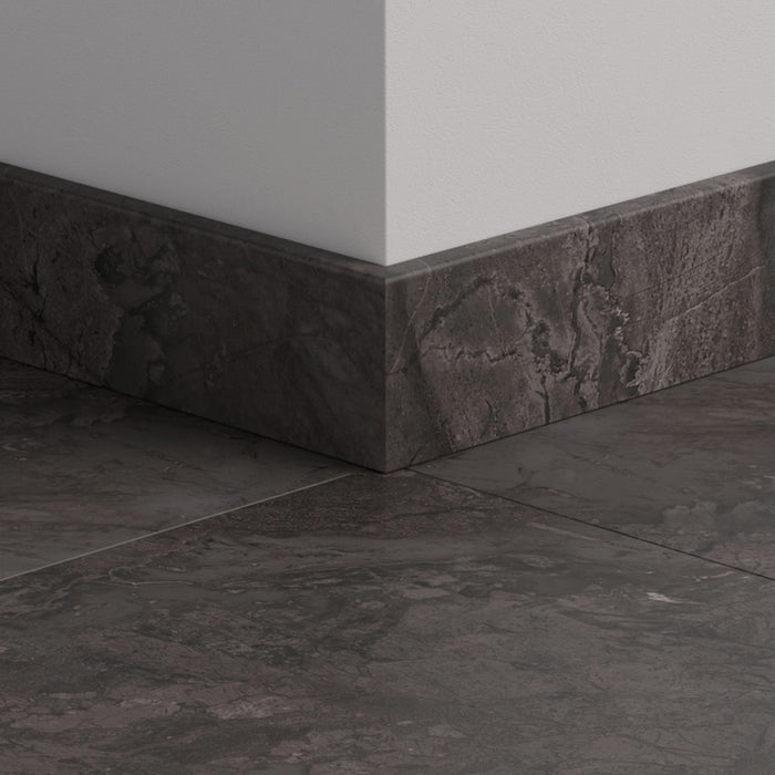 Pergo Vinyl Matching Skirting - Viskan Black Alpstone - 2400mm x 58mm x 12mm - Sold Per Length