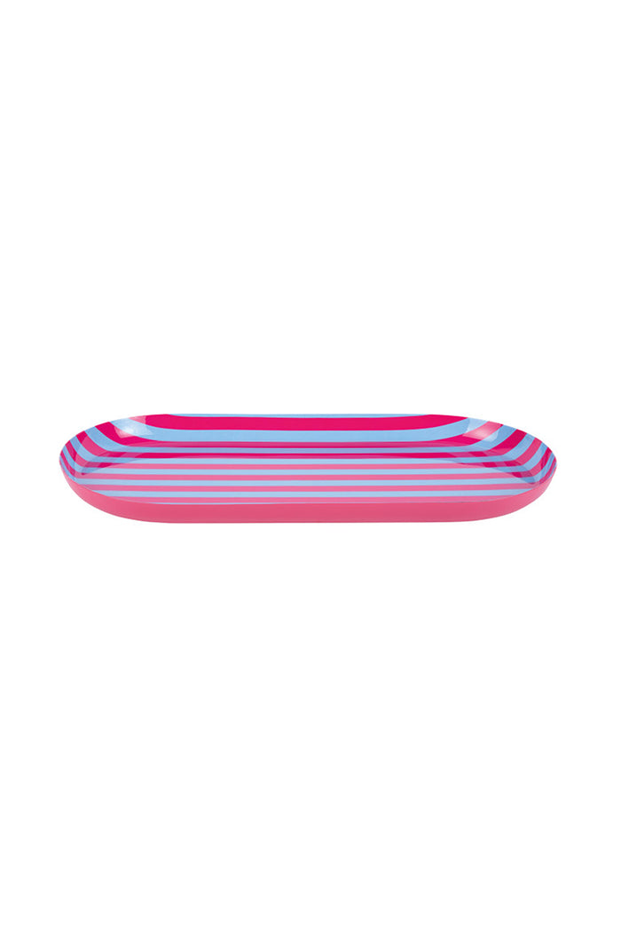 Pink + Blue Striped Summer Tray - Large