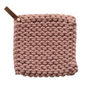 Pink/Ivory Crocheted Pot Holder w/ Leather Loop