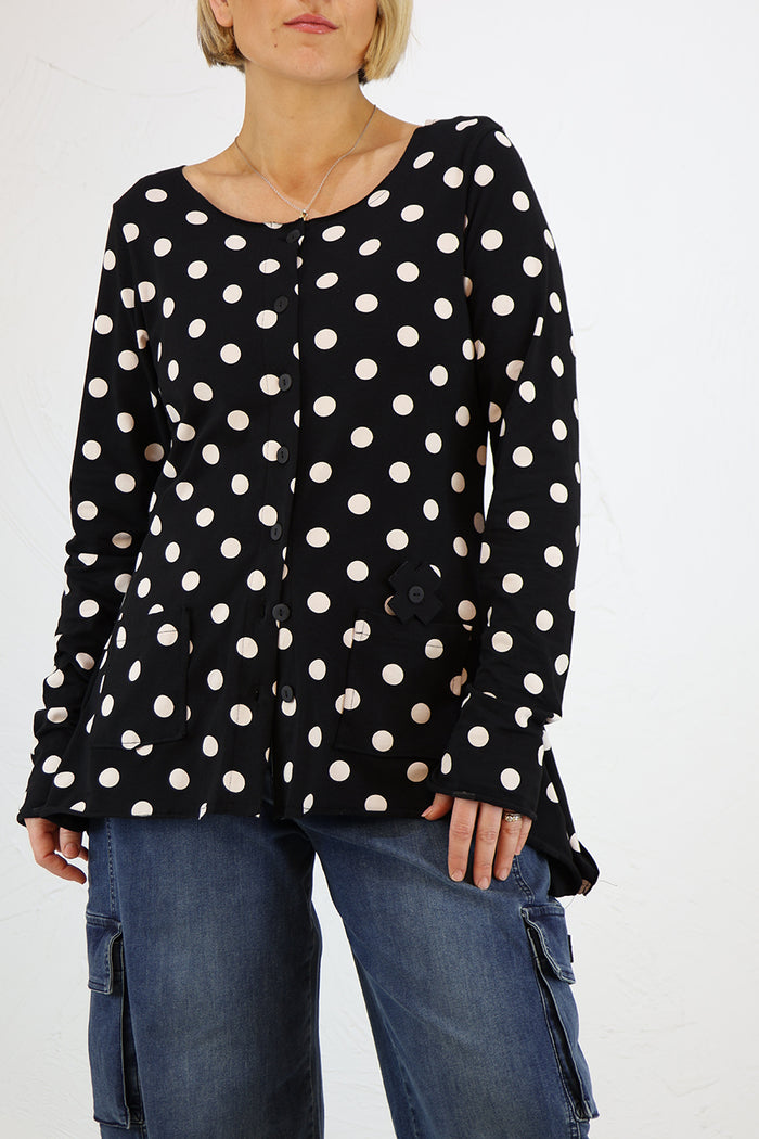 PLU My Shirt Cardigan in Polka Dot
