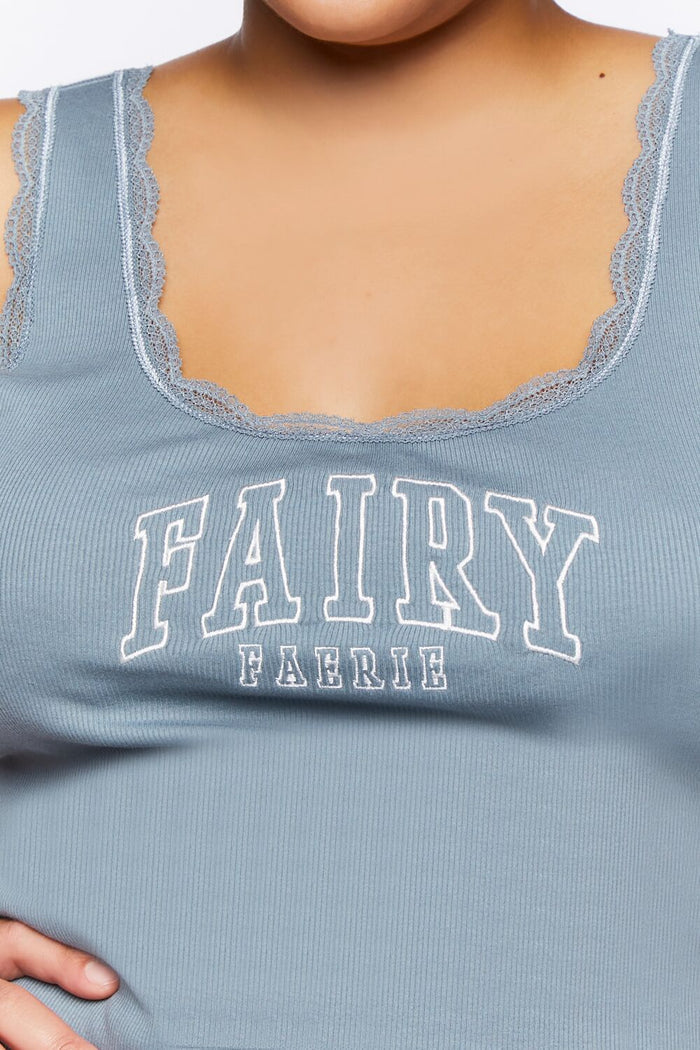 Plus Size Fairy Graphic Tank Top
