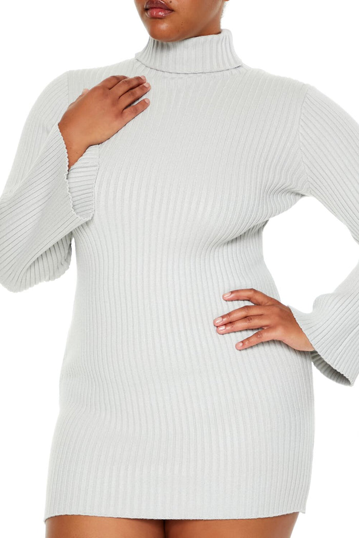 Plus Size Turtleneck Mini Sweater Dress