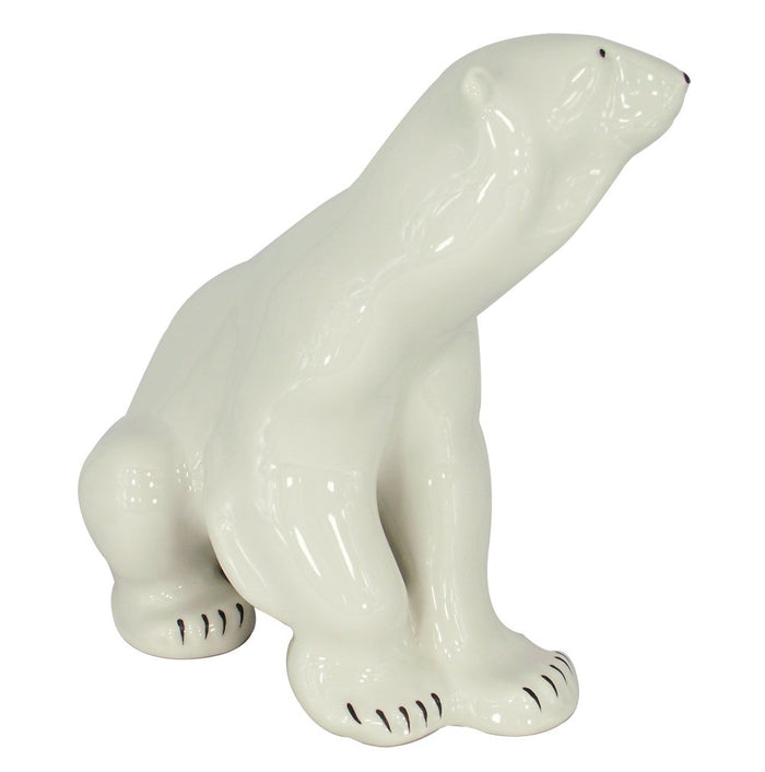 Polar Bear Sitting Big Lomonosov Porcelain Collectible Figurine
