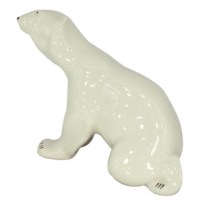 Polar Bear Sitting Big Lomonosov Porcelain Collectible Figurine