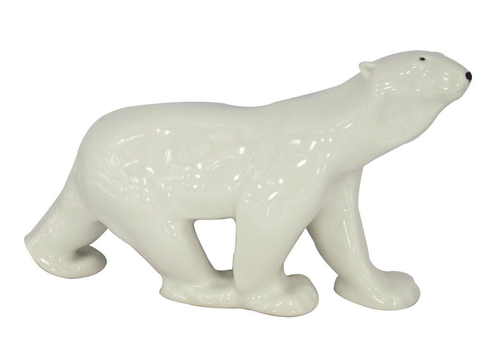 Polar Bear Walking Big Lomonosov Porcelain Decorative Figurine