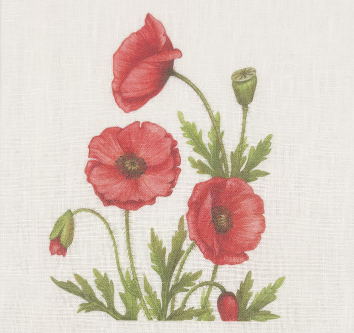 Poppies Linen Tissue Box Cover