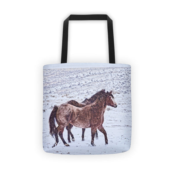 Prancing in the Snow Tote bag