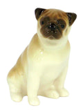 Pug Dog Sitting Lomonosov Porcelain Collectible Figurine